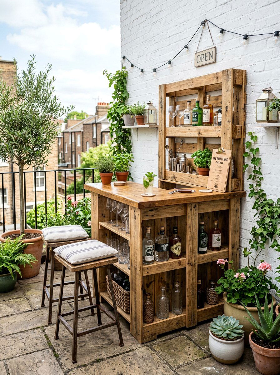 Pallet Bar For Small Patio - 25 Pallet Wine Bar for Patio Ideas