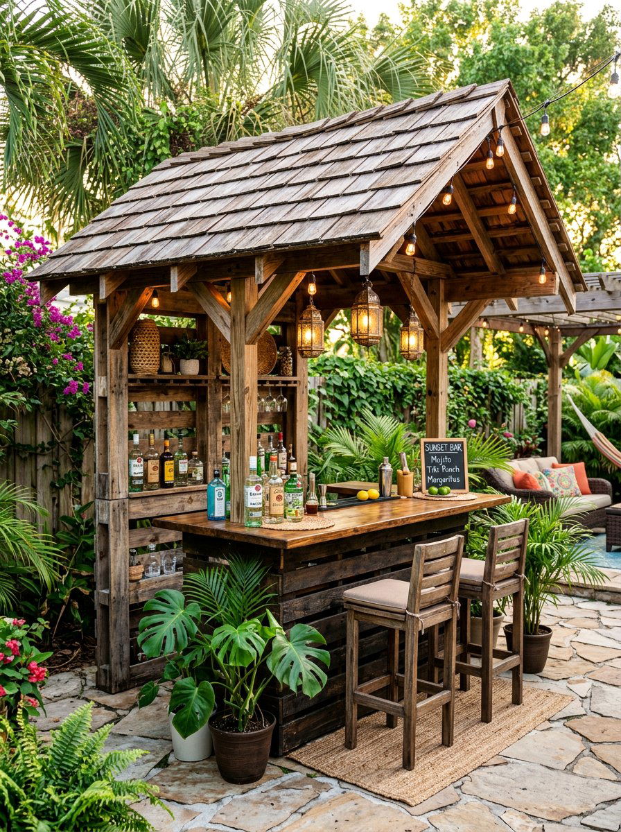 25 Modern Pallet Wine Bar for Patio Ideas for Entertaining