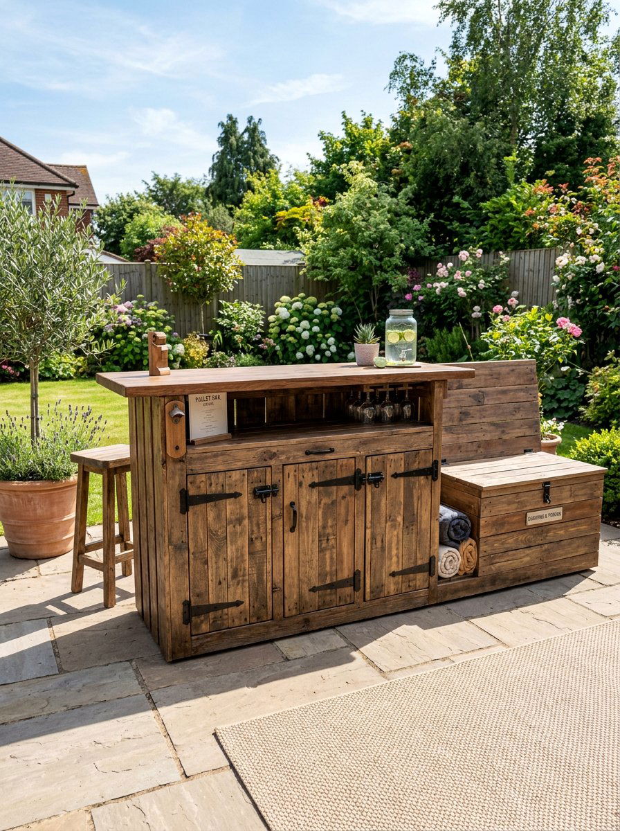 Pallet Bar With Storage - 25 Pallet Tiki Bar Ideas