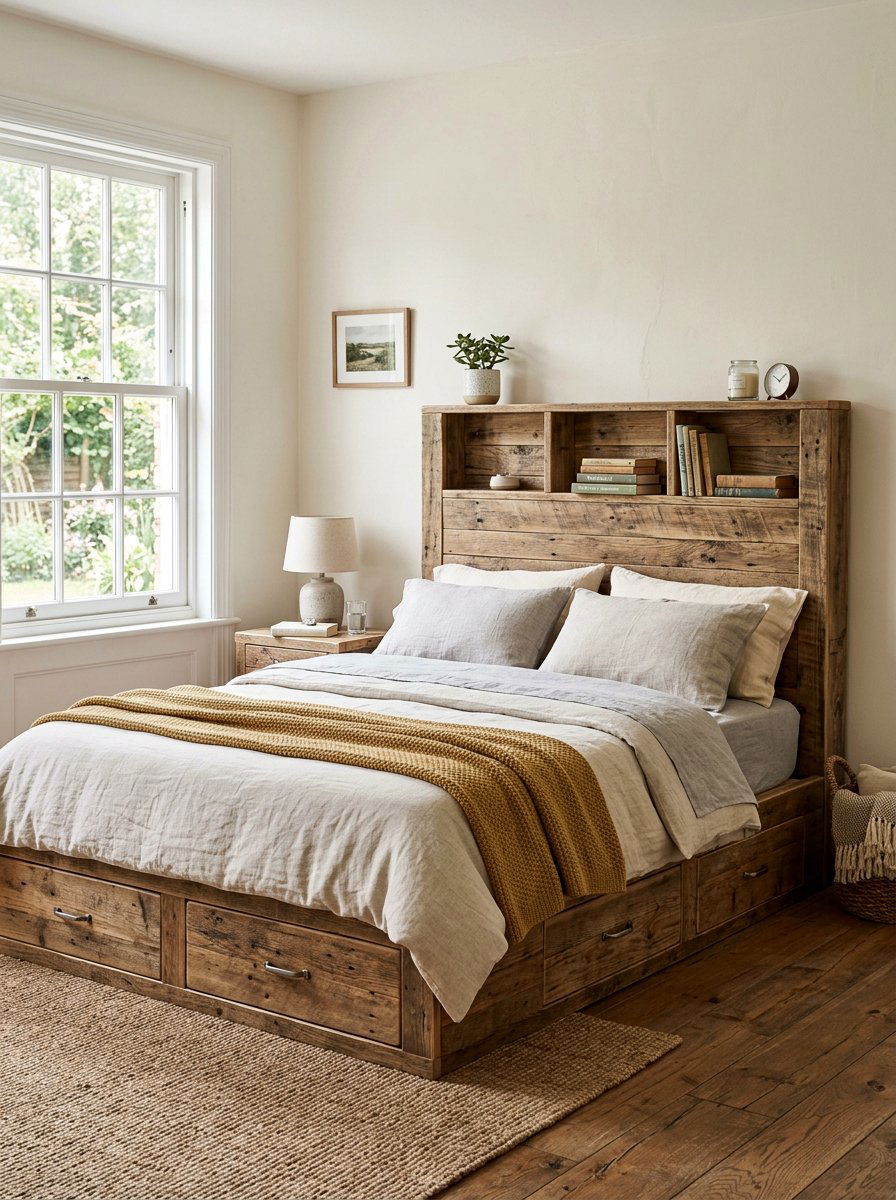 Pallet Bed And Headboard - 25 Pallet bed ideas with storage