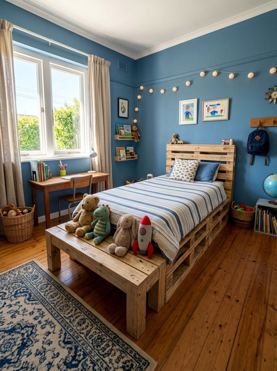 Pallet Bed Bench End Unit - 25 Pallet bed ideas for kids room