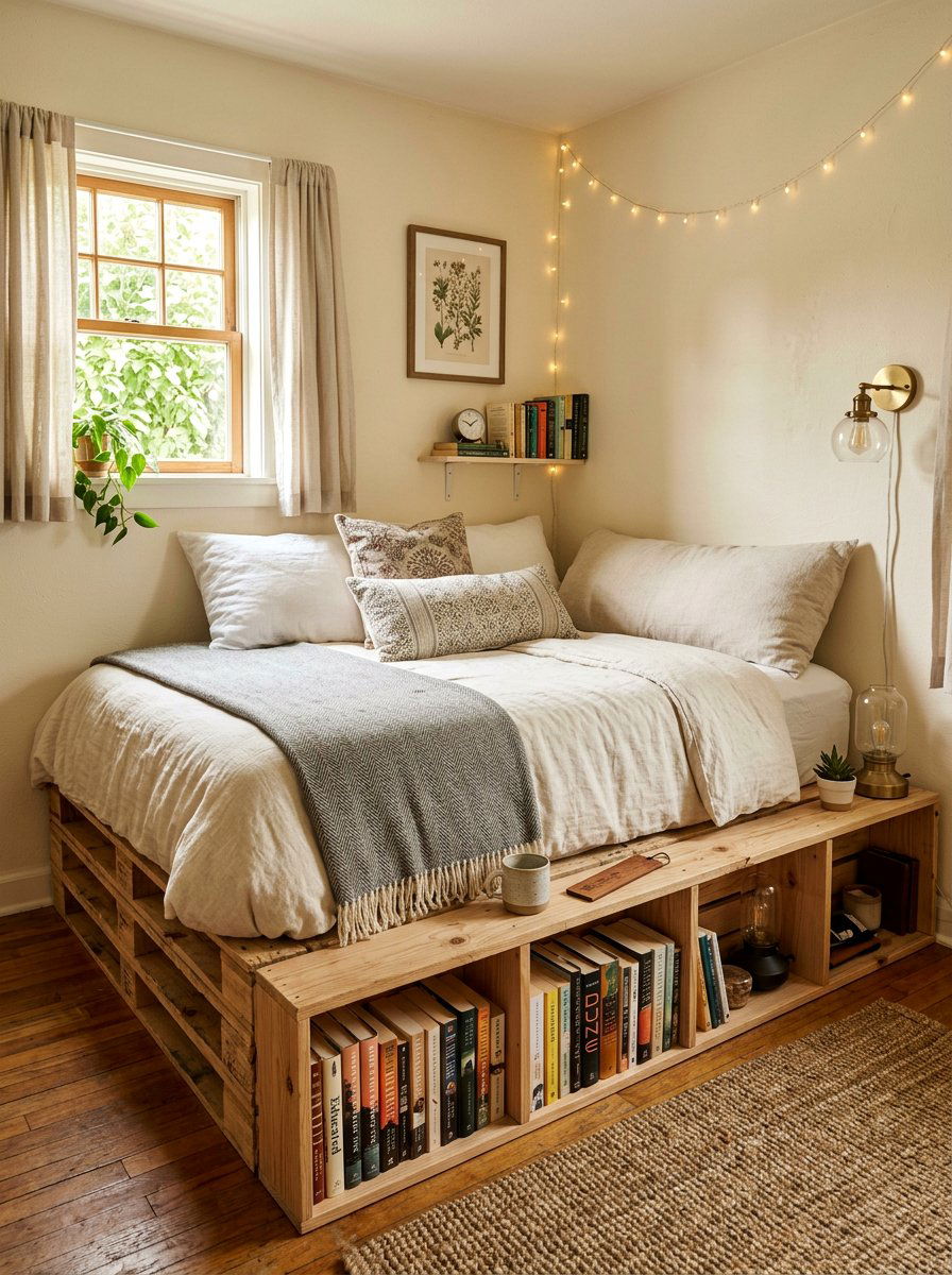 Pallet Bed For Small Room - 25 Pallet bed ideas with storage