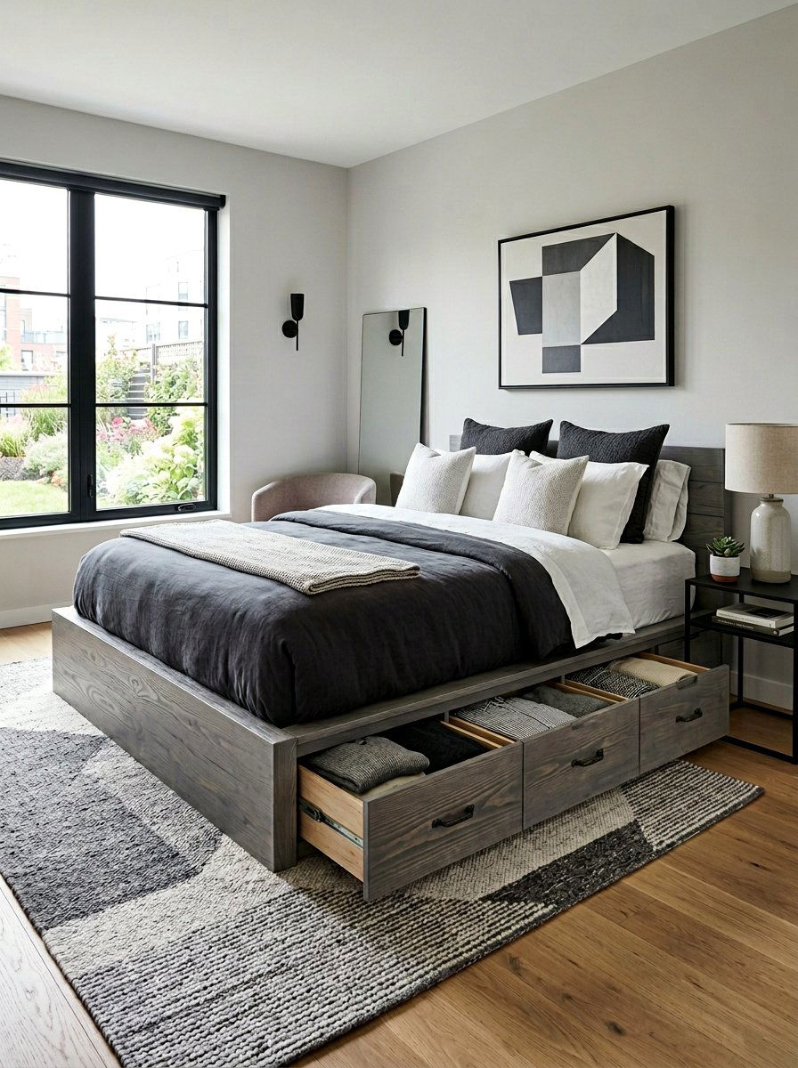 Pallet Bed Gray - 25 Pallet bed ideas with storage