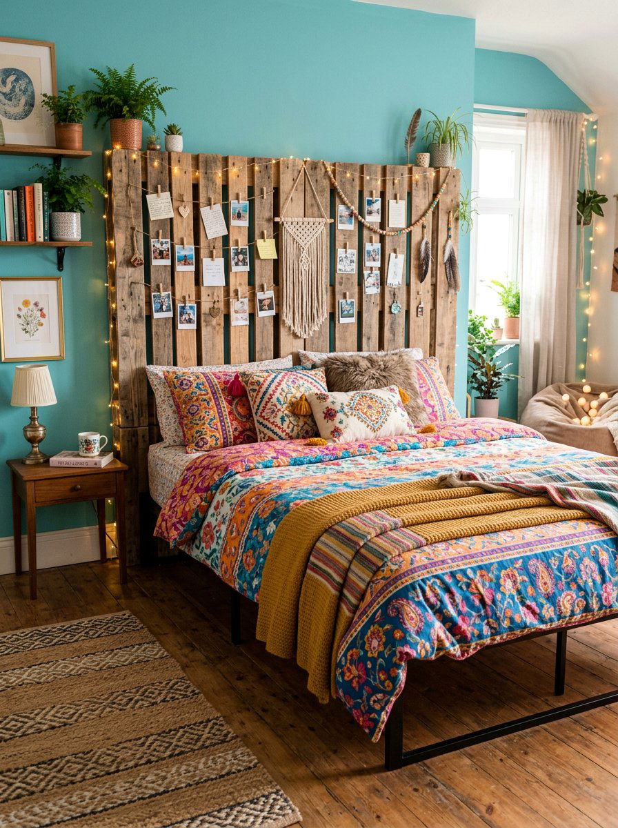 Pallet Bed Headboard - 25 Pallet bed ideas for teenagers