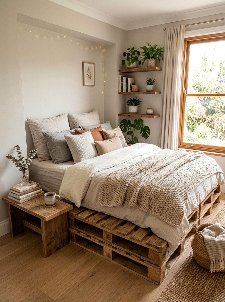 Pallet Bed Nook - 25 Pallet reading nook bed ideas