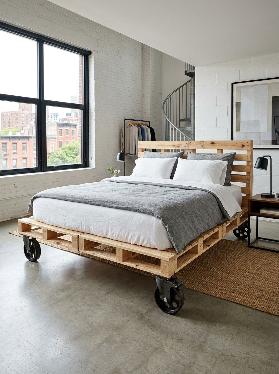 Pallet Bed On Wheels - 25 Pallet toddler bed ideas