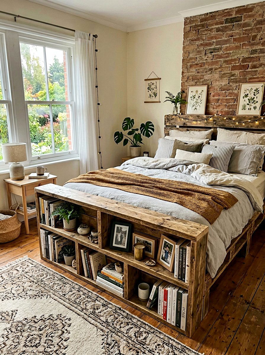 Pallet Bed With Bookshelf - 25 Pallet bed ideas with storage