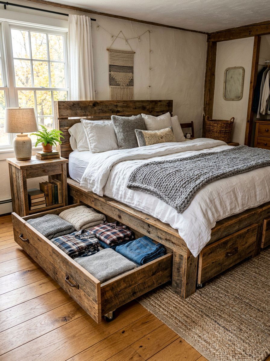 Pallet Bed With Drawers - 25 Pallet bed ideas with storage