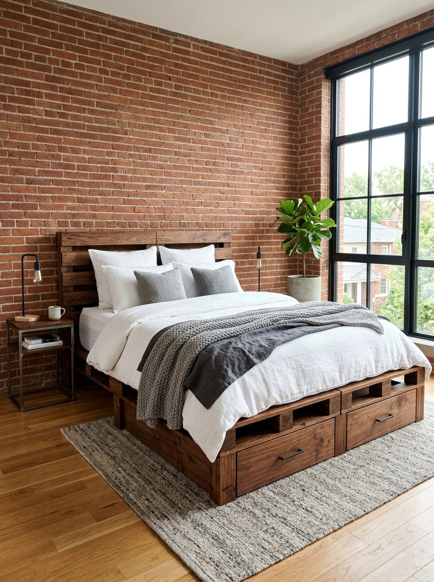 Pallet Bed With Drawers - 25 Pallet Bed with Storage ideas
