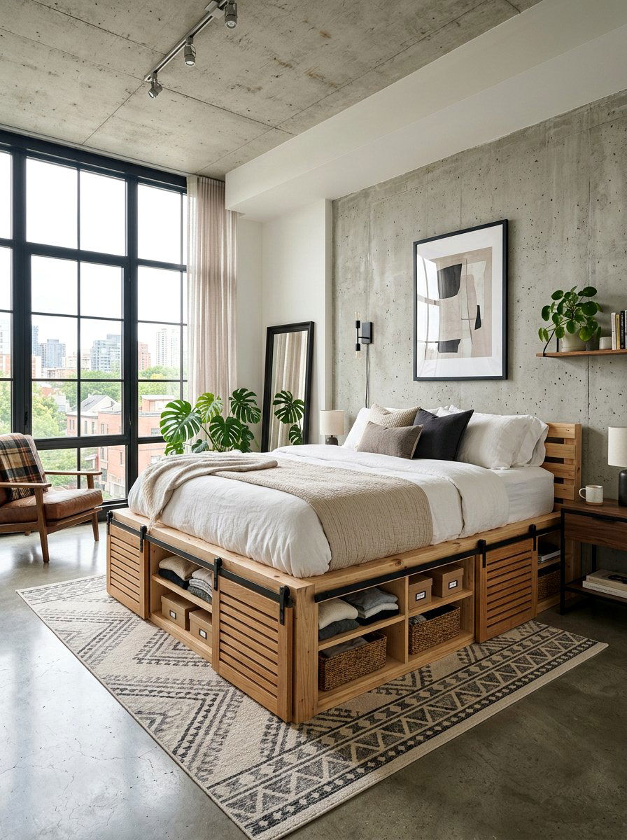 Pallet Bed With Sliding Doors - 25 Pallet bed ideas with hidden storage