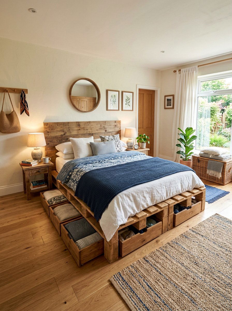 Pallet Bed With Storage - 25 pallet bed ideas