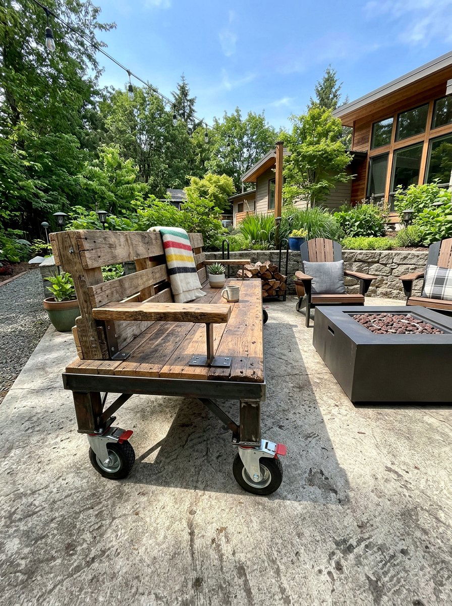 Pallet Bench On Wheels - 25 Pallet Bench for Garden Ideas