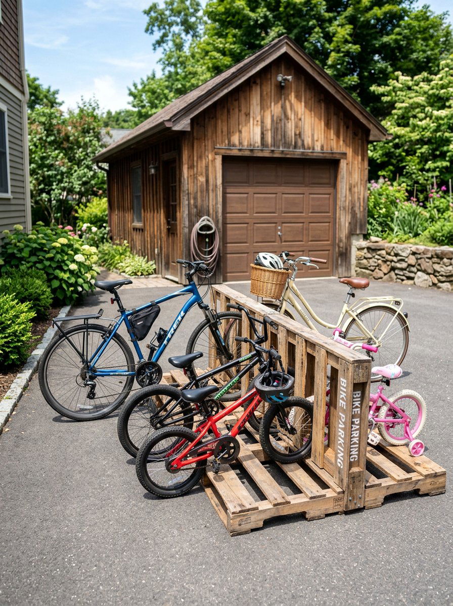 Pallet Bike Rack - 50 Outdoor Pallet Projects