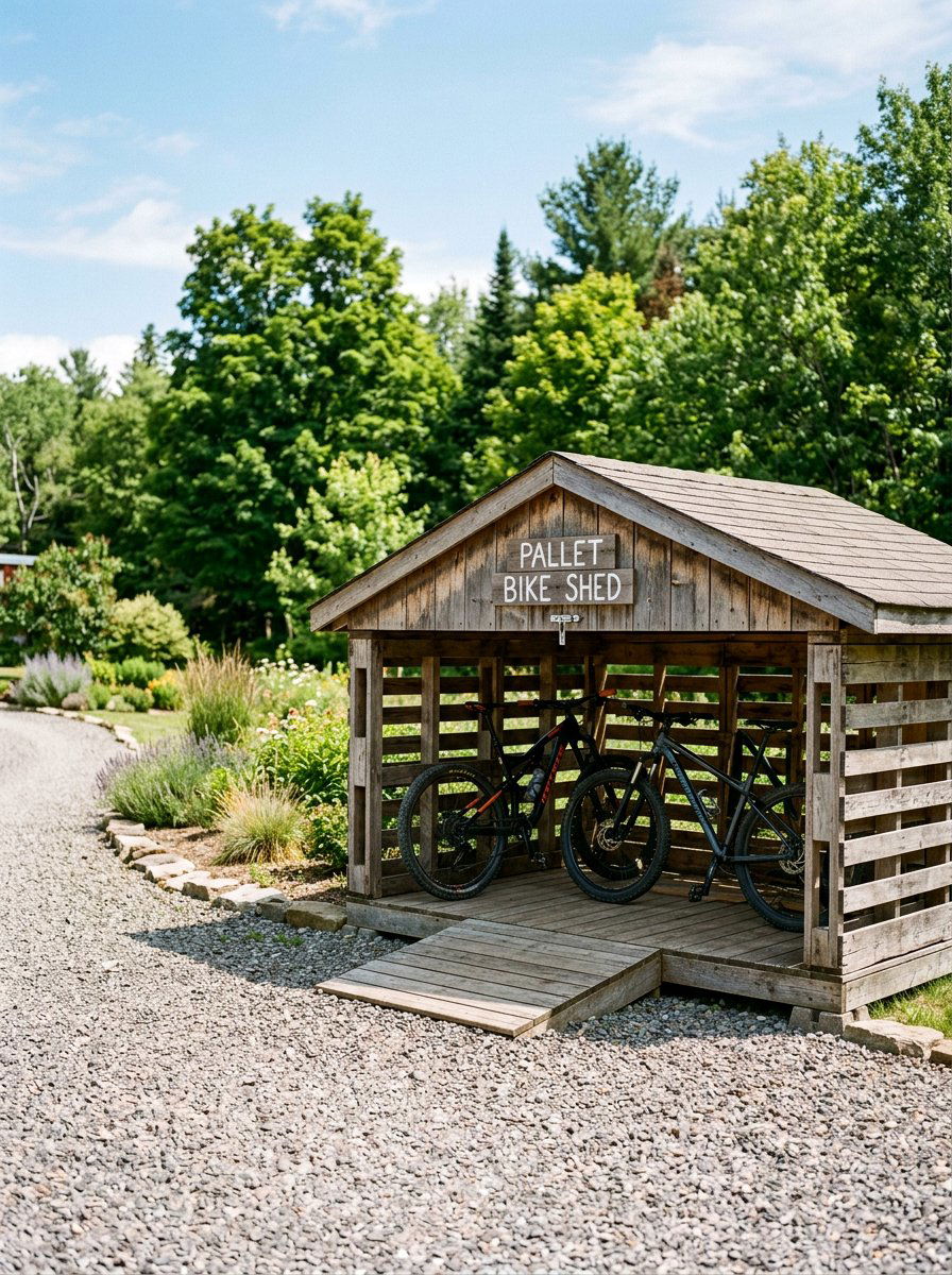 Pallet Bike Shed - 25 Pallet Garden Shed Ideas