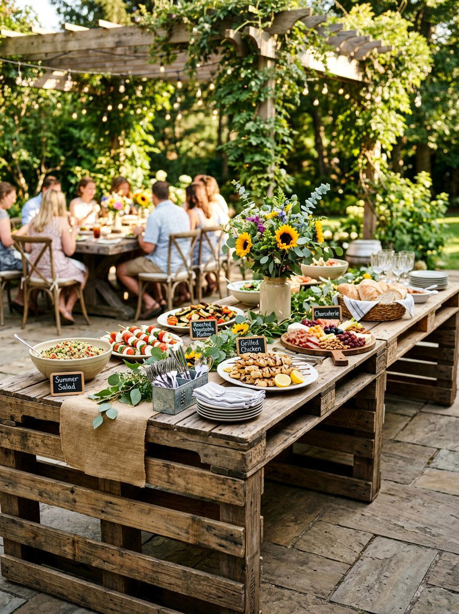 Pallet Buffet Table - 50 Outdoor Pallet Projects