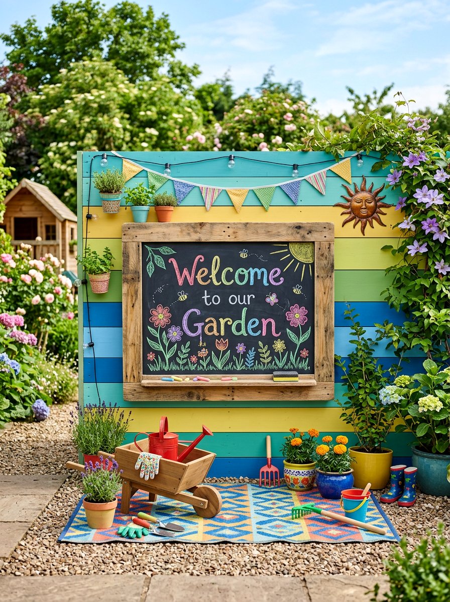 Pallet Chalkboard - 25 Pallet Outdoor Wall Art Ideas