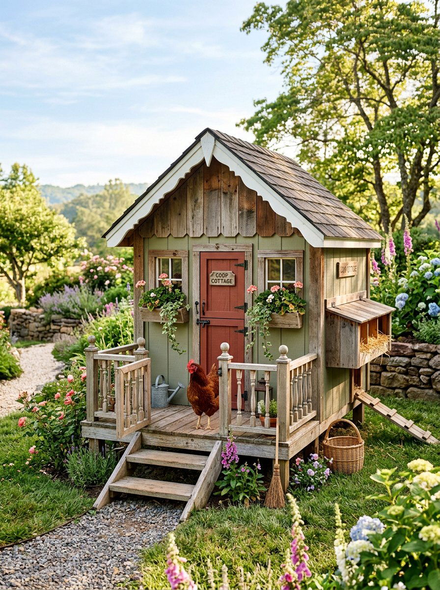 Pallet Chicken Coop With Porch - 25 Pallet Chicken Coop Ideas