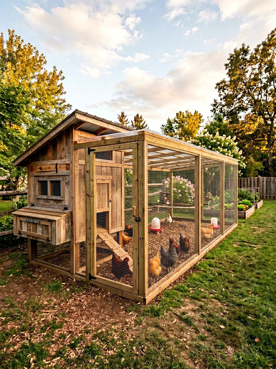 Pallet Chicken Coop With Run - 25 Pallet Chicken Coop Ideas