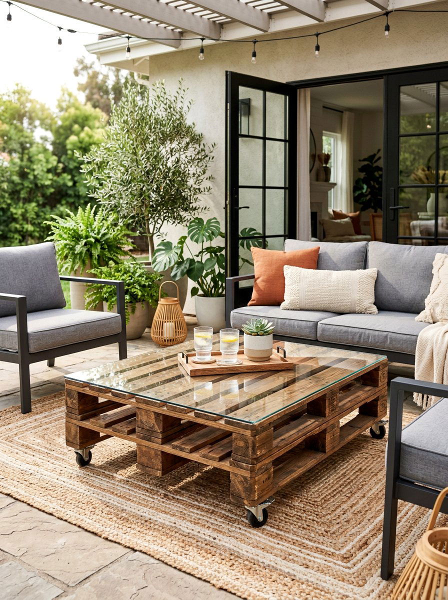 Pallet Coffee Table - 50 Outdoor Pallet Projects
