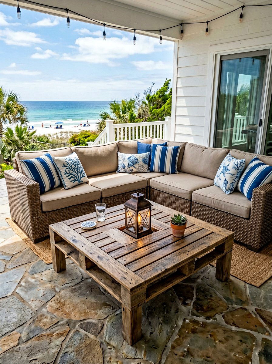 Pallet Coffee Table Light - 25 Pallet Solar Light Holder Ideas