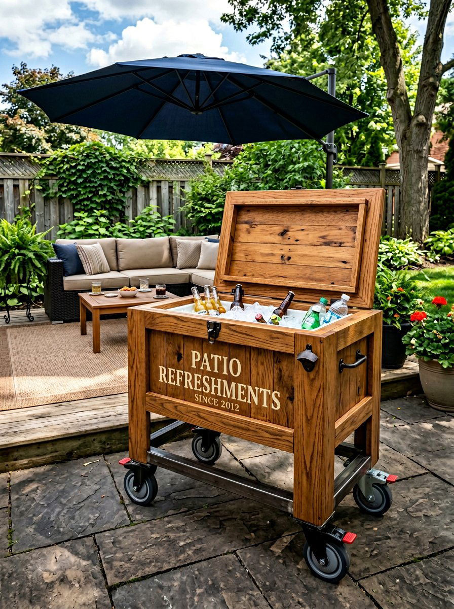 Pallet Cooler On Casters - 25 Pallet Ice Chest Holder Ideas