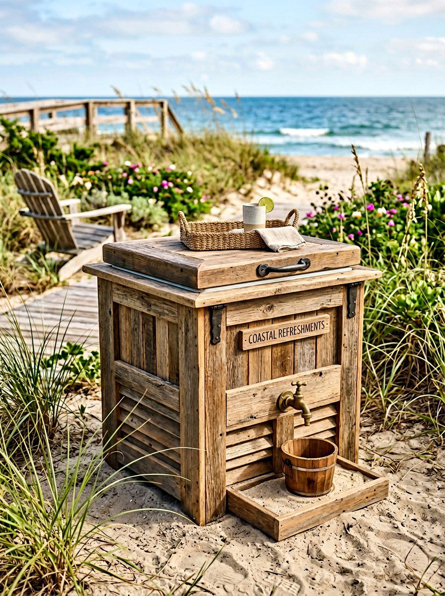 Pallet Cooler Stand Island - 25 Pallet Outdoor Kitchen Island Ideas