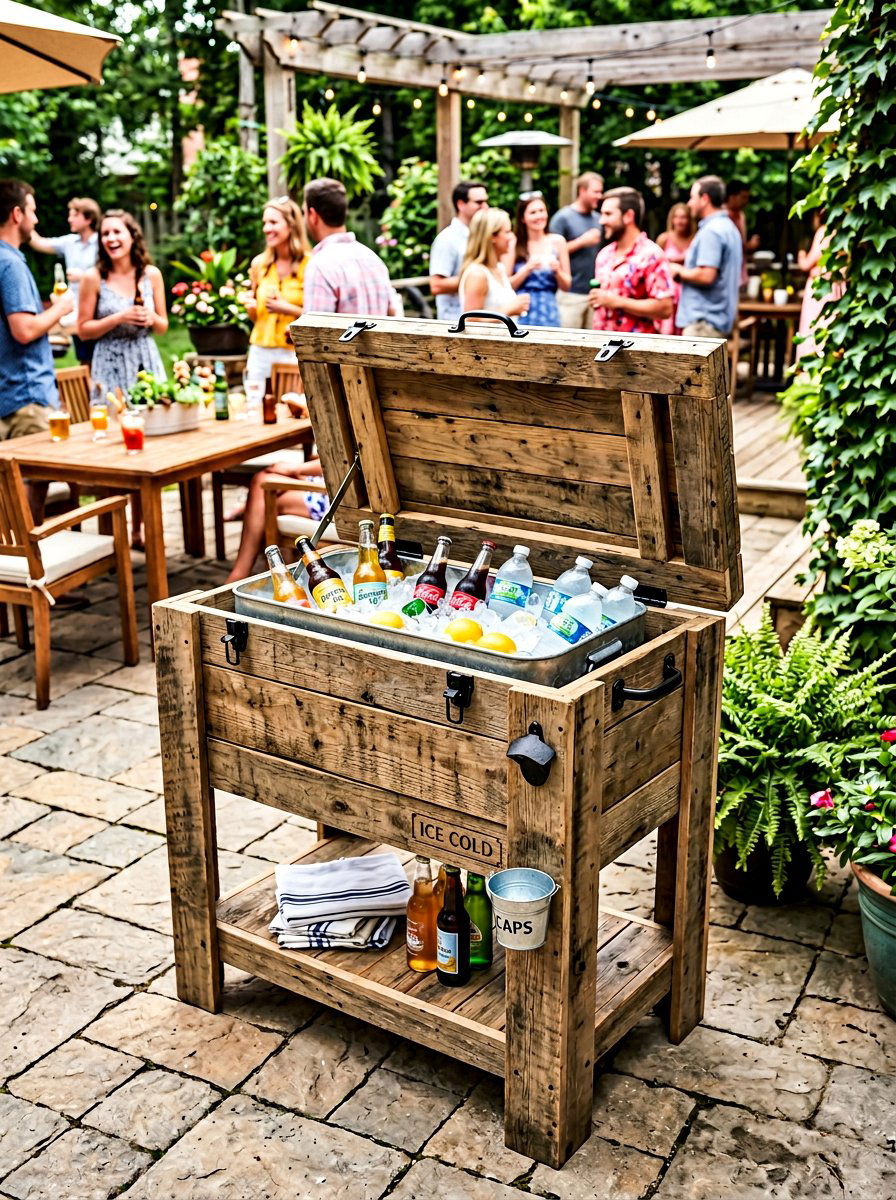 Pallet Cooler Stand - 50 Outdoor Pallet Projects