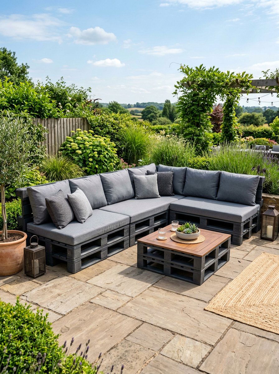 Pallet Corner Seating Area - 50 Outdoor Pallet Furniture Ideas