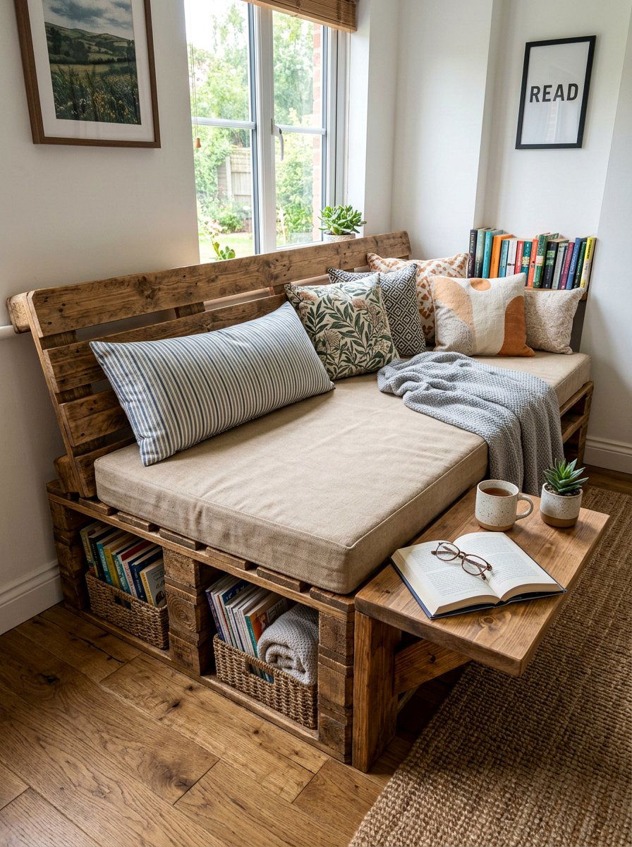 Pallet Daybed For Reading - 25 Pallet reading nook bed ideas