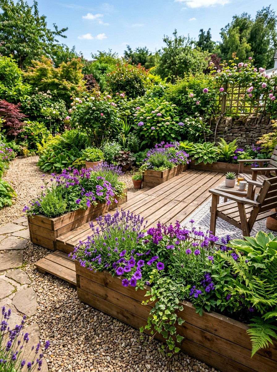 Pallet Deck With Planters - 25 Pallet Pool Deck Ideas