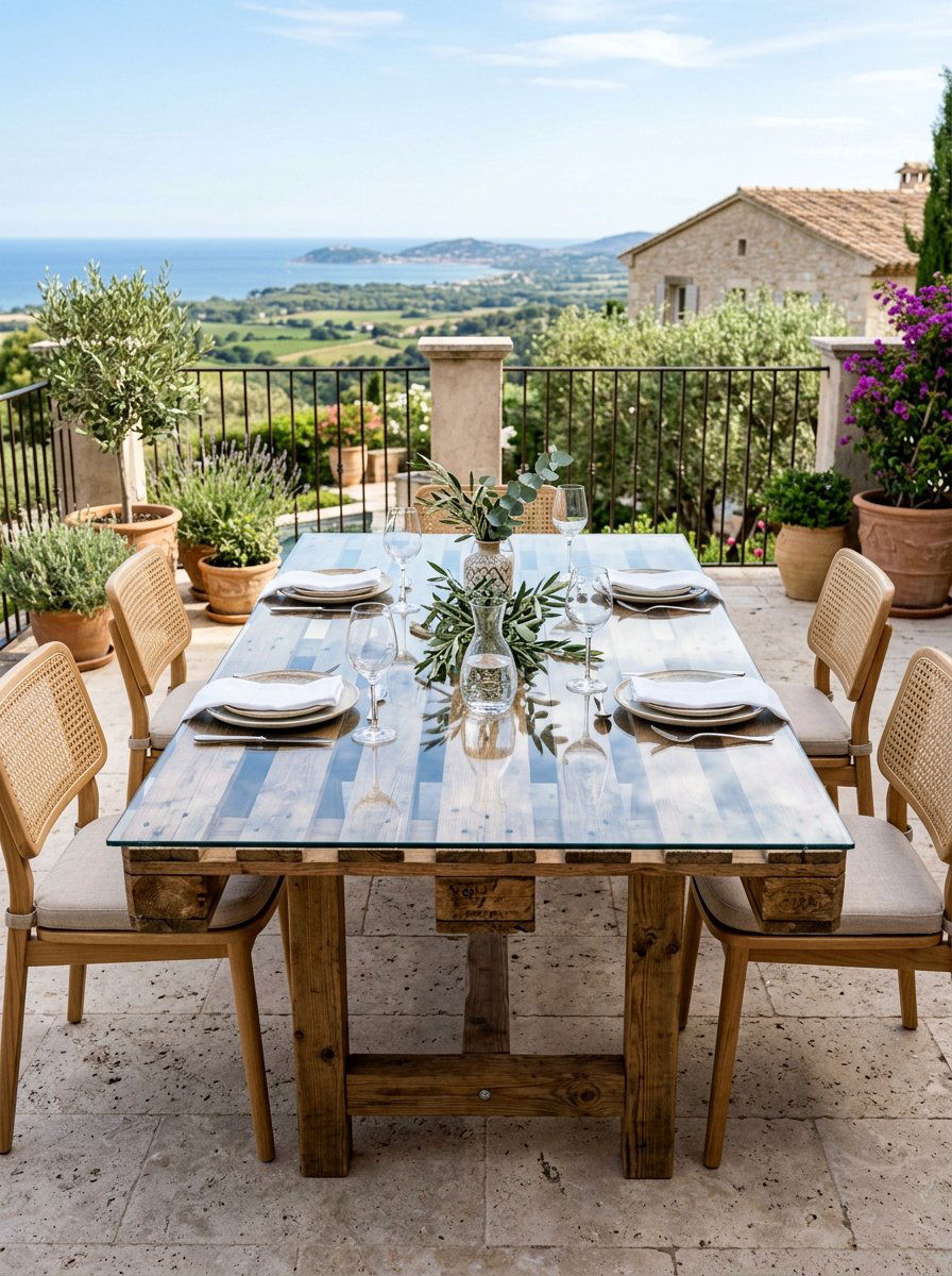 Pallet Dining Table With Glass Top - 25 Pallet Outdoor Dining Table Ideas