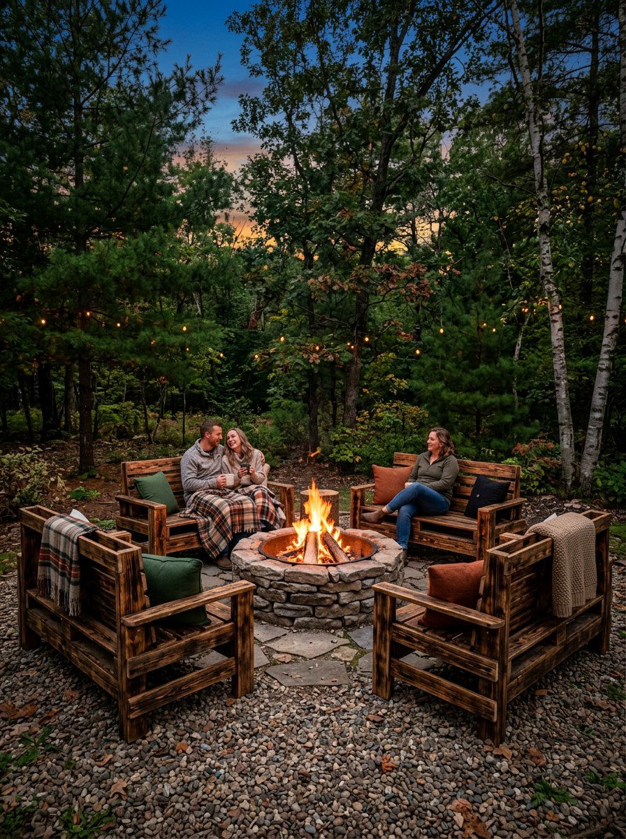 Pallet Fire Pit Seating - 50 Outdoor Pallet Furniture Ideas