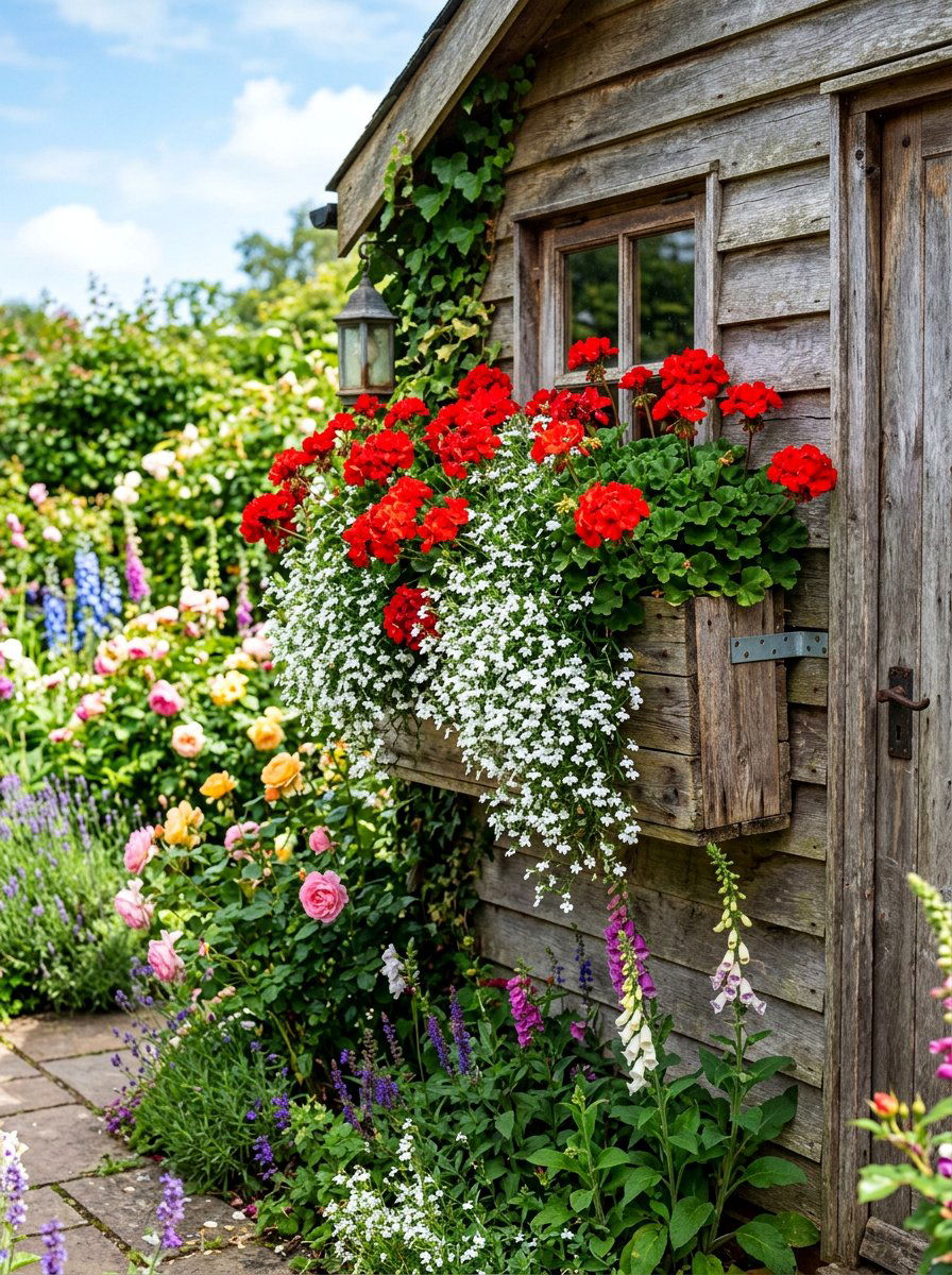 Pallet Flower Box - 25 Pallet Outdoor Wall Art Ideas