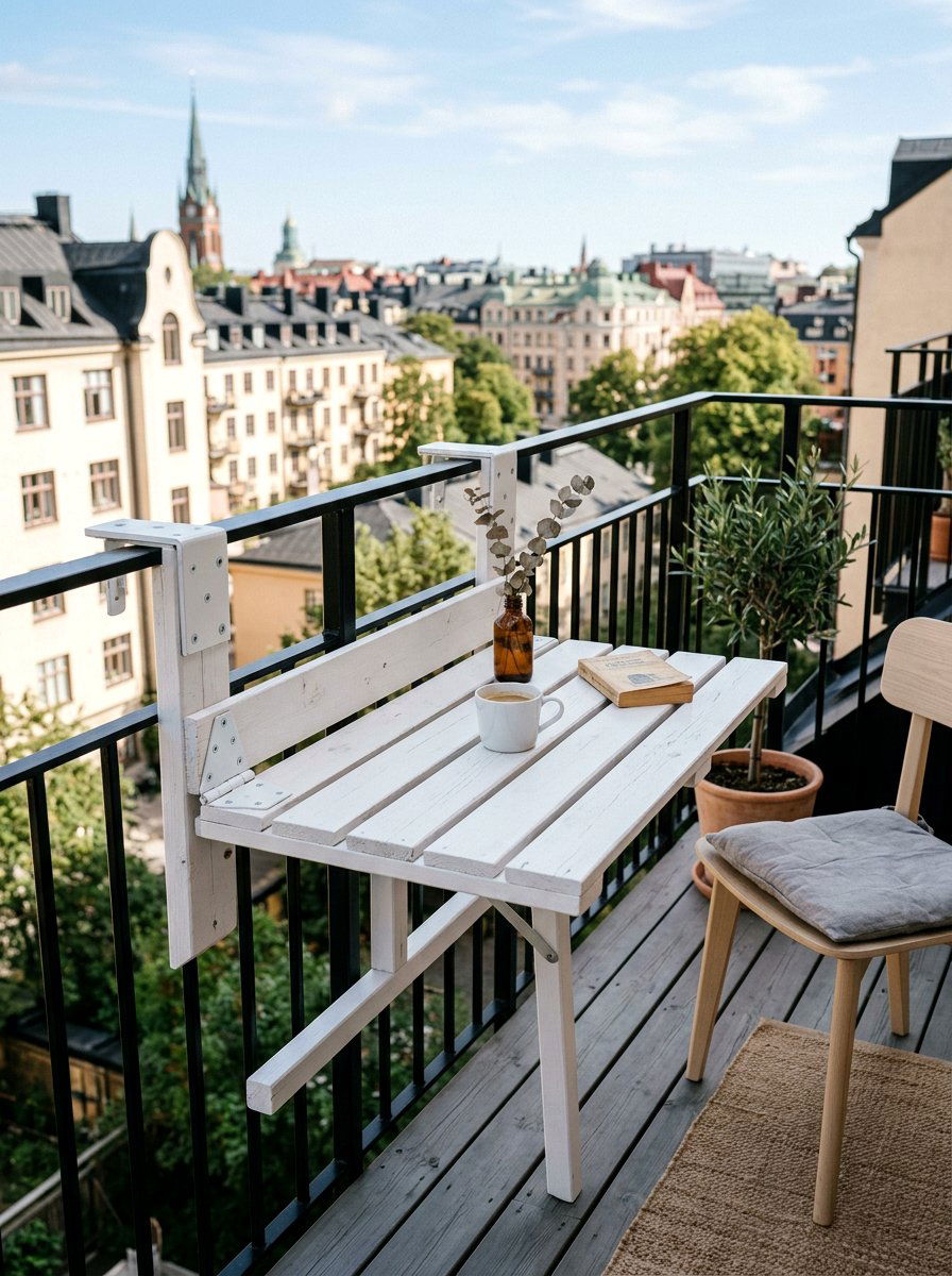 Pallet Folding Table For Small Balcony - 50 Outdoor Pallet Furniture Ideas