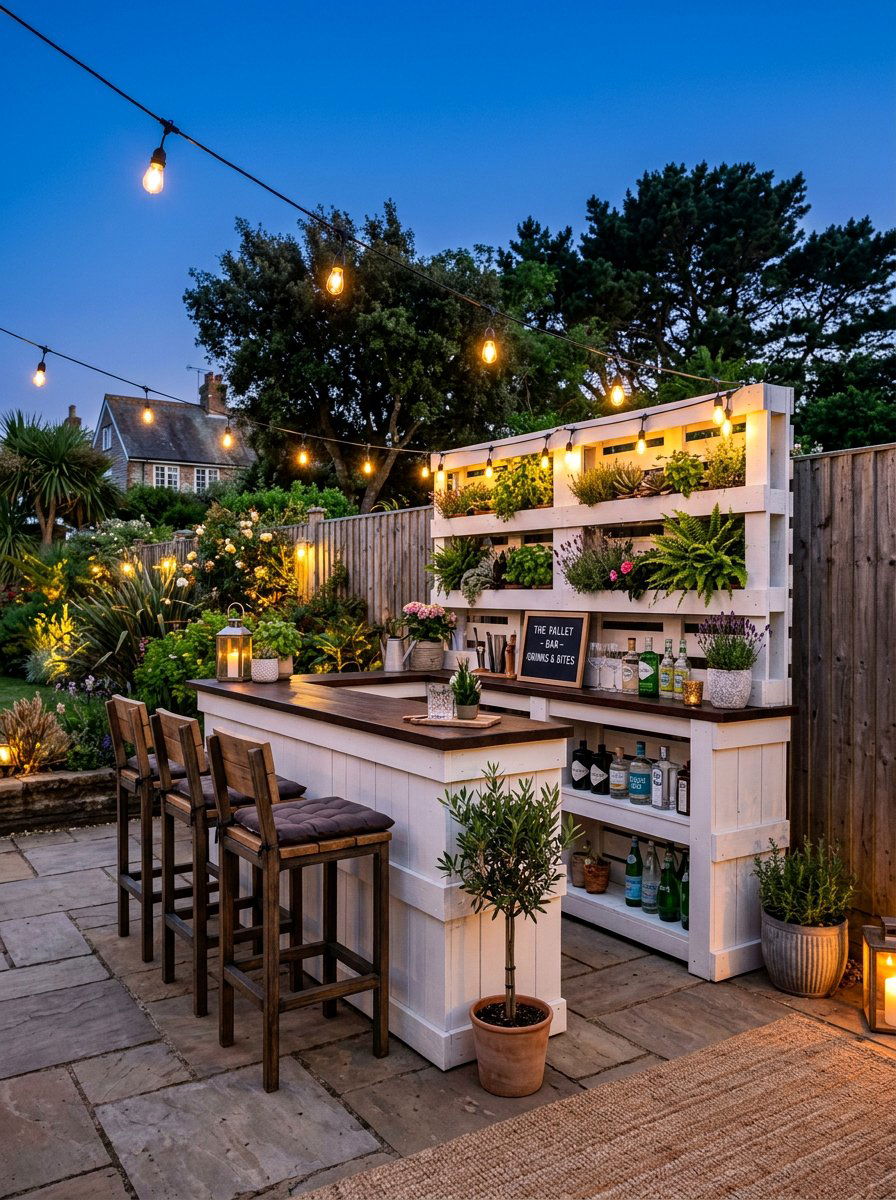 Pallet Garden Bar - 25 Pallet Garden Art Ideas