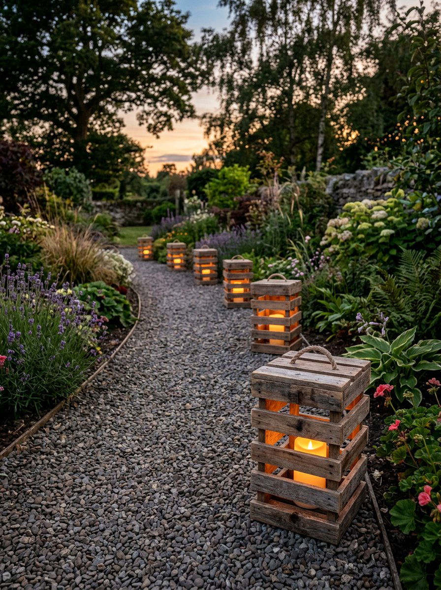 Pallet Garden Lantern - 25 Pallet Garden Art Ideas