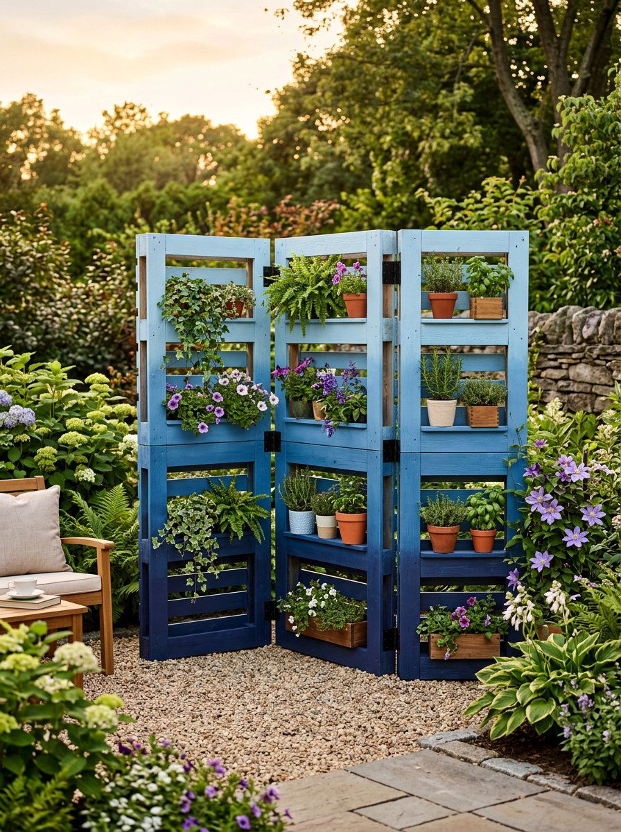 Pallet Garden Screen - 25 Pallet Garden Art Ideas