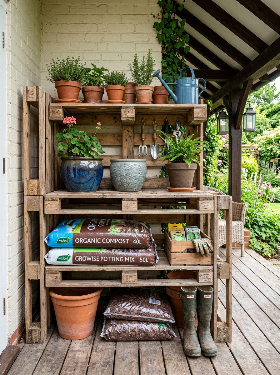 Pallet Garden Tool Shelves - 25 Pallet Garden Tool Organizer Ideas