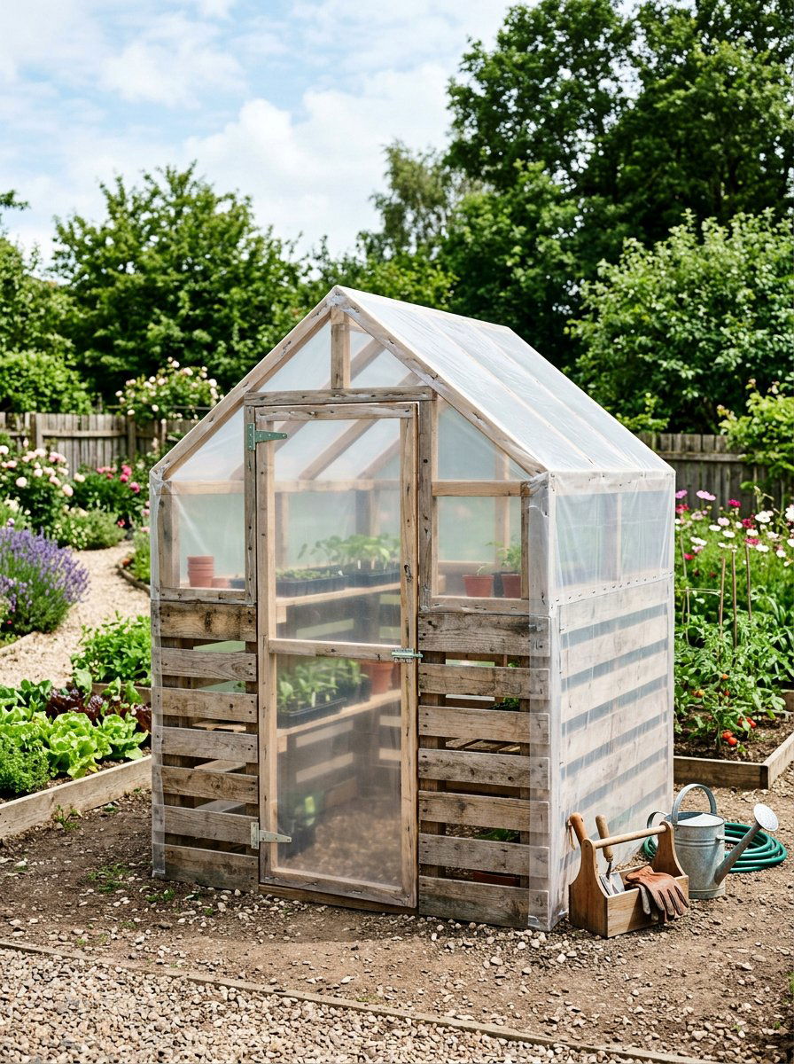 Pallet Greenhouse For Beginners - 25 Pallet Greenhouse Frame Ideas