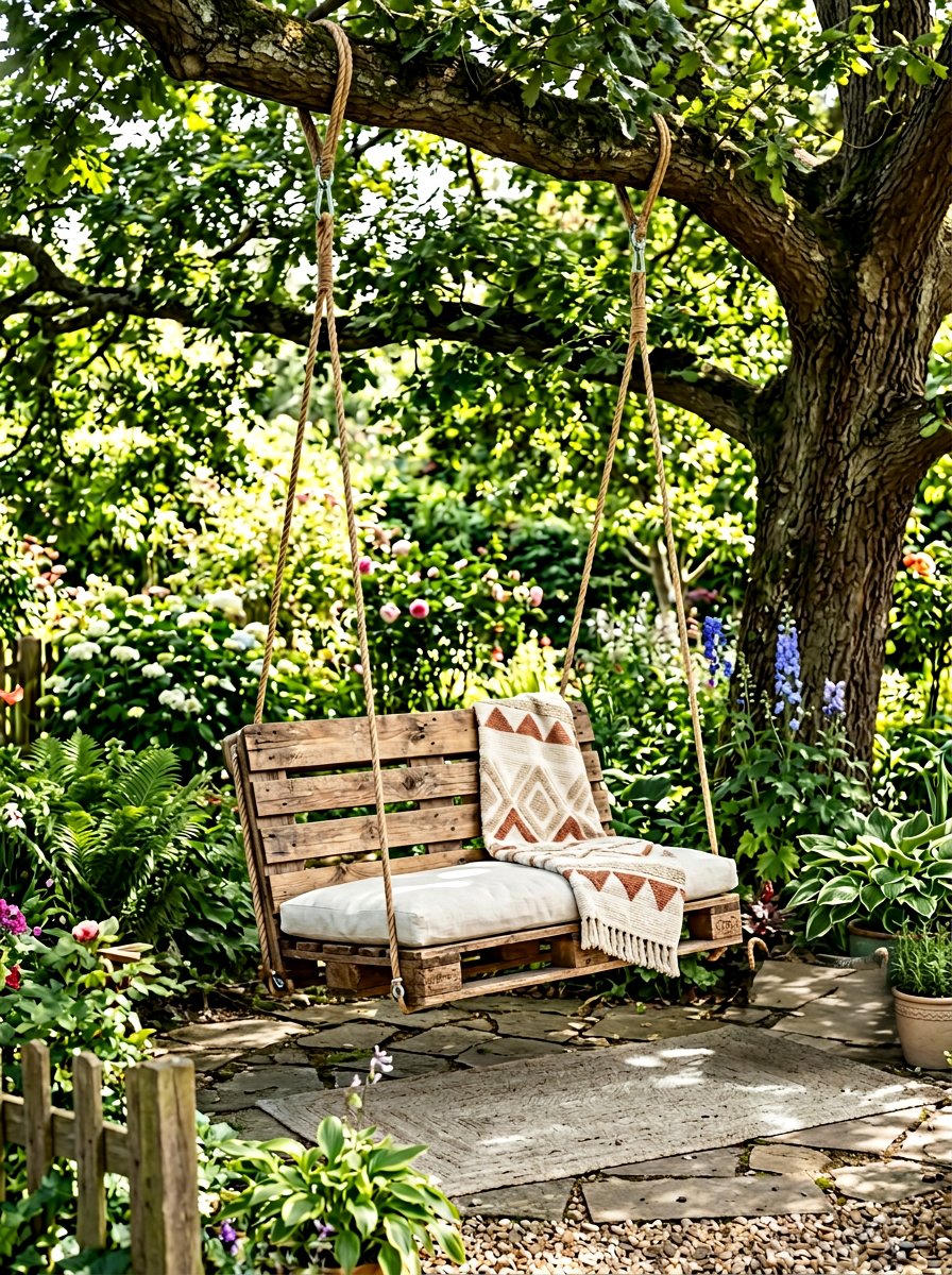 Pallet Hanging Chair - 50 Outdoor Pallet Projects