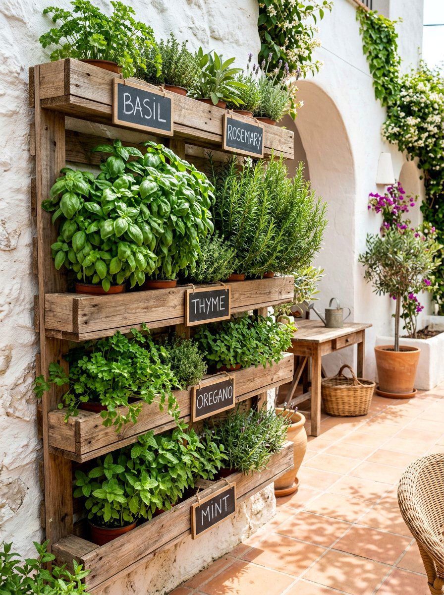 Pallet Herb Garden - 25 Pallet Garden Art Ideas