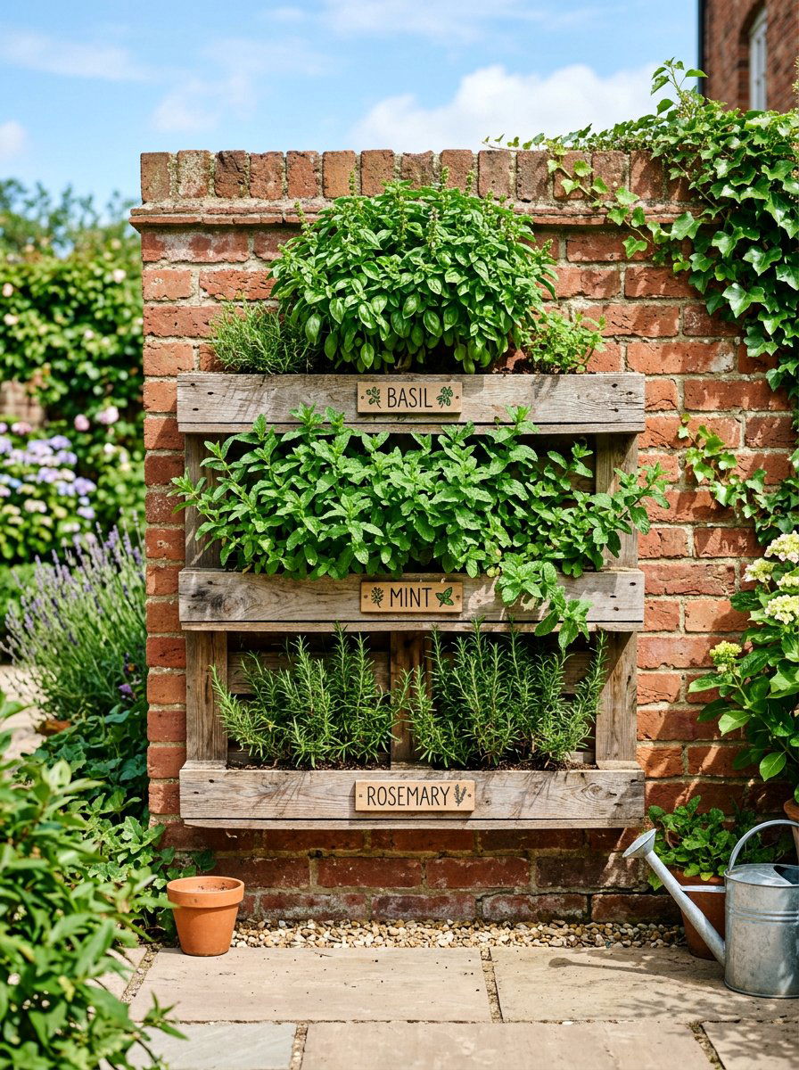 Pallet Herb Planter - 50 Outdoor Pallet Projects