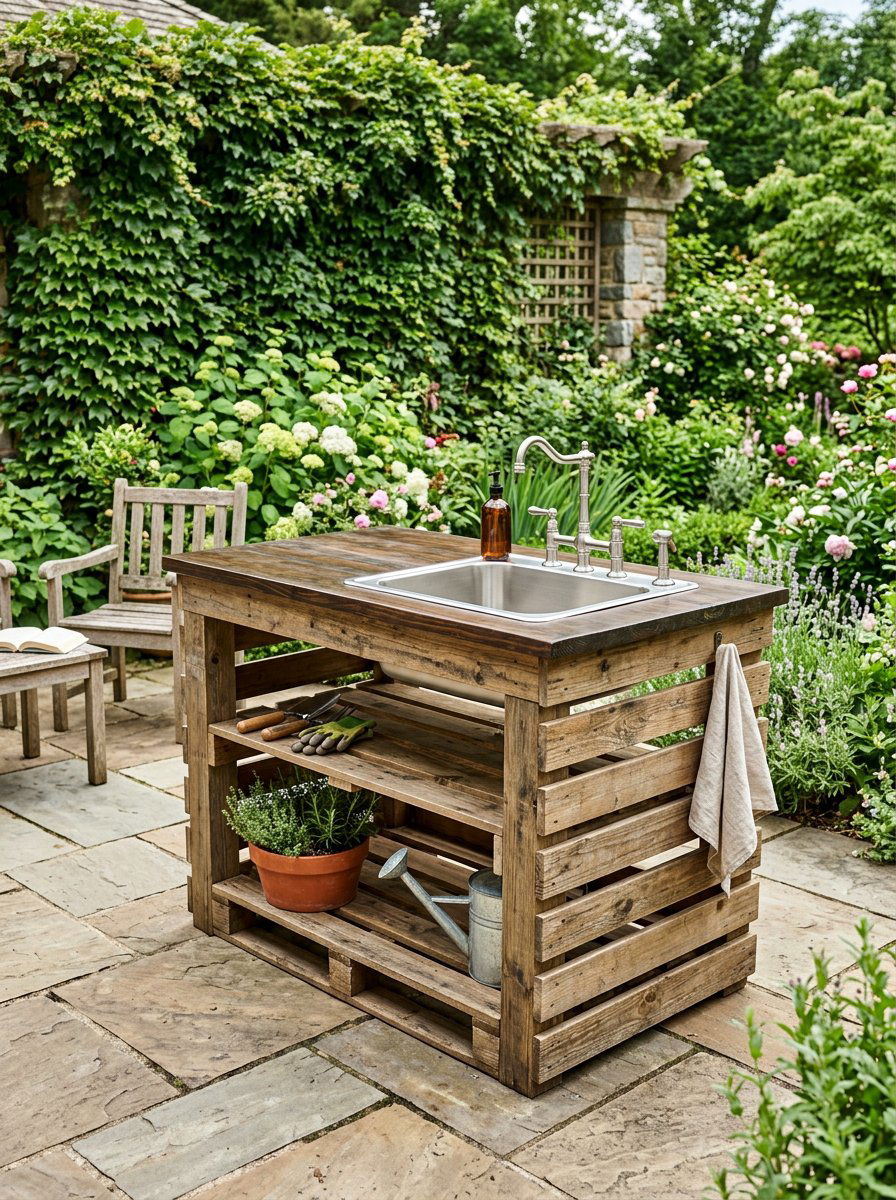 Pallet Island With Sink - 25 Pallet Outdoor Kitchen Island Ideas