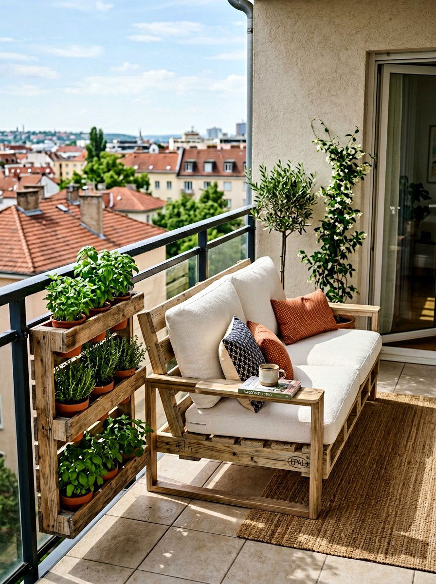 Pallet Loveseat For Balcony - 25 Pallet Lounge Chair Ideas
