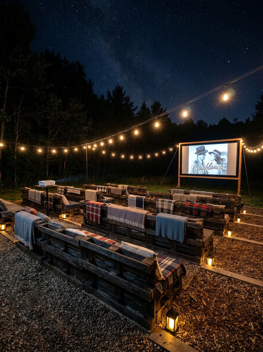 Pallet Movie Theater Seating - 50 Outdoor Pallet Furniture Ideas
