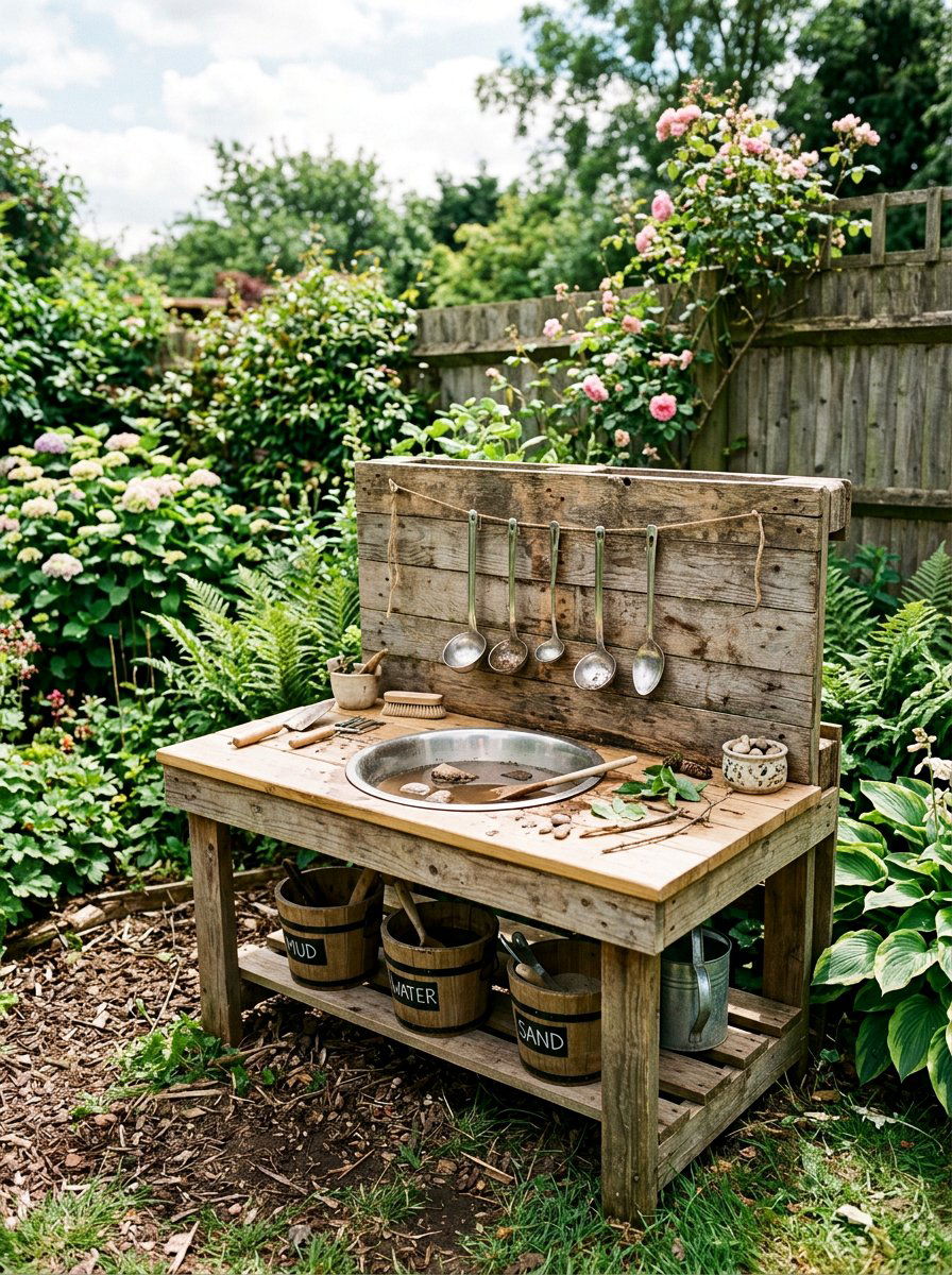 Pallet Mud Kitchen With Sink - 25 Pallet Outdoor Play Kitchen Ideas