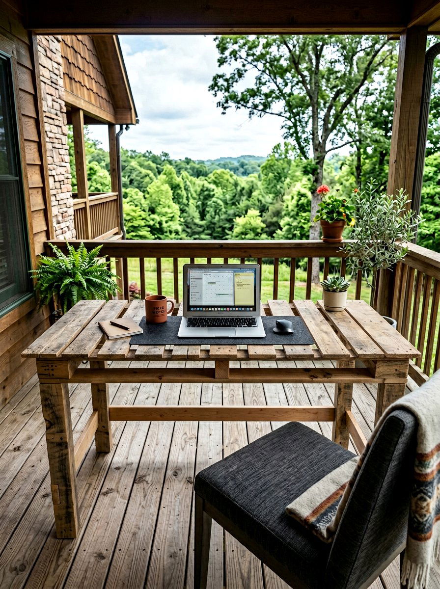 Pallet Outdoor Desk For Working - 50 Outdoor Pallet Furniture Ideas