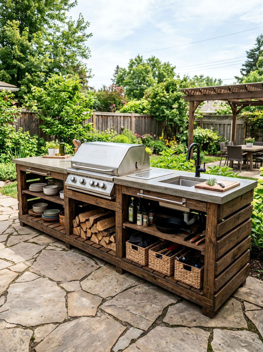 Pallet Outdoor Kitchen - 50 Outdoor Pallet Projects