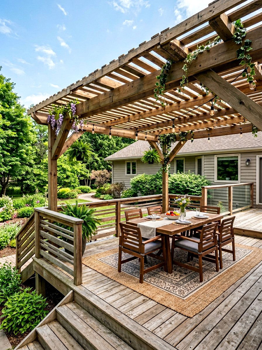 Pallet Pergola Over Deck - 25 Pallet Pergola Ideas