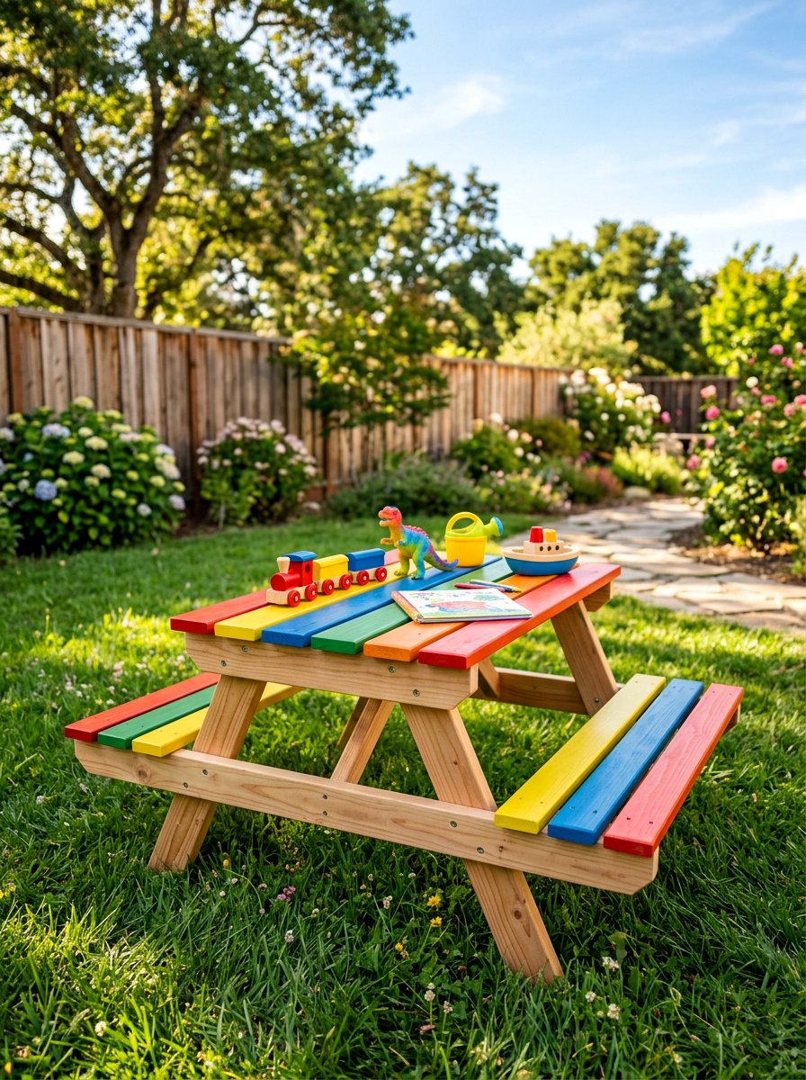 Pallet Picnic Table For Kids - 50 Outdoor Pallet Furniture Ideas